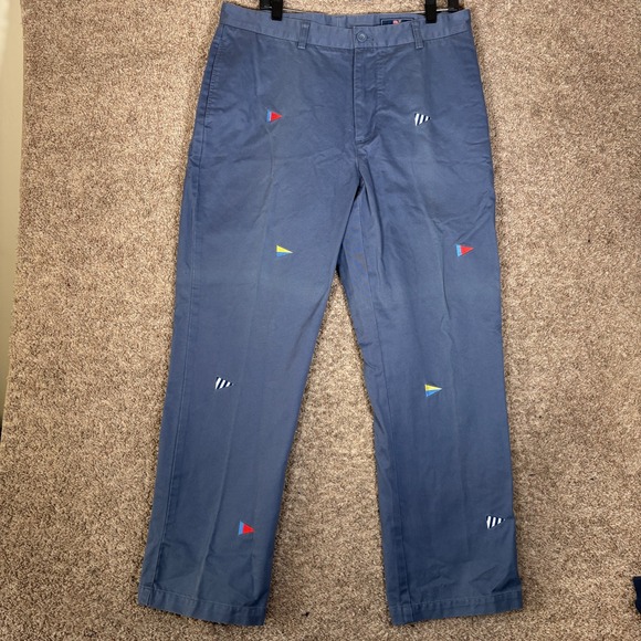 Vineyard Vines Other - Vineyard Vines Men Nautical Flag Chino Pants‎ Blue Size 35x30 Preppy